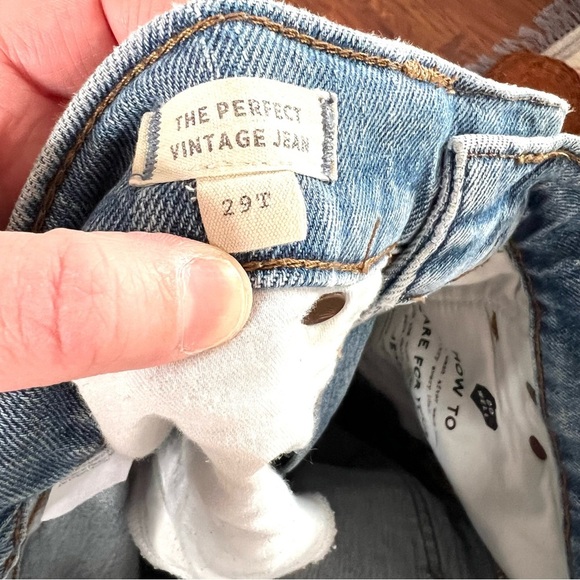 Madewell High Rise Light Wash The Perfect Vintage Jean Frayed Hem Size 29 Tall - Picture 13 of 15